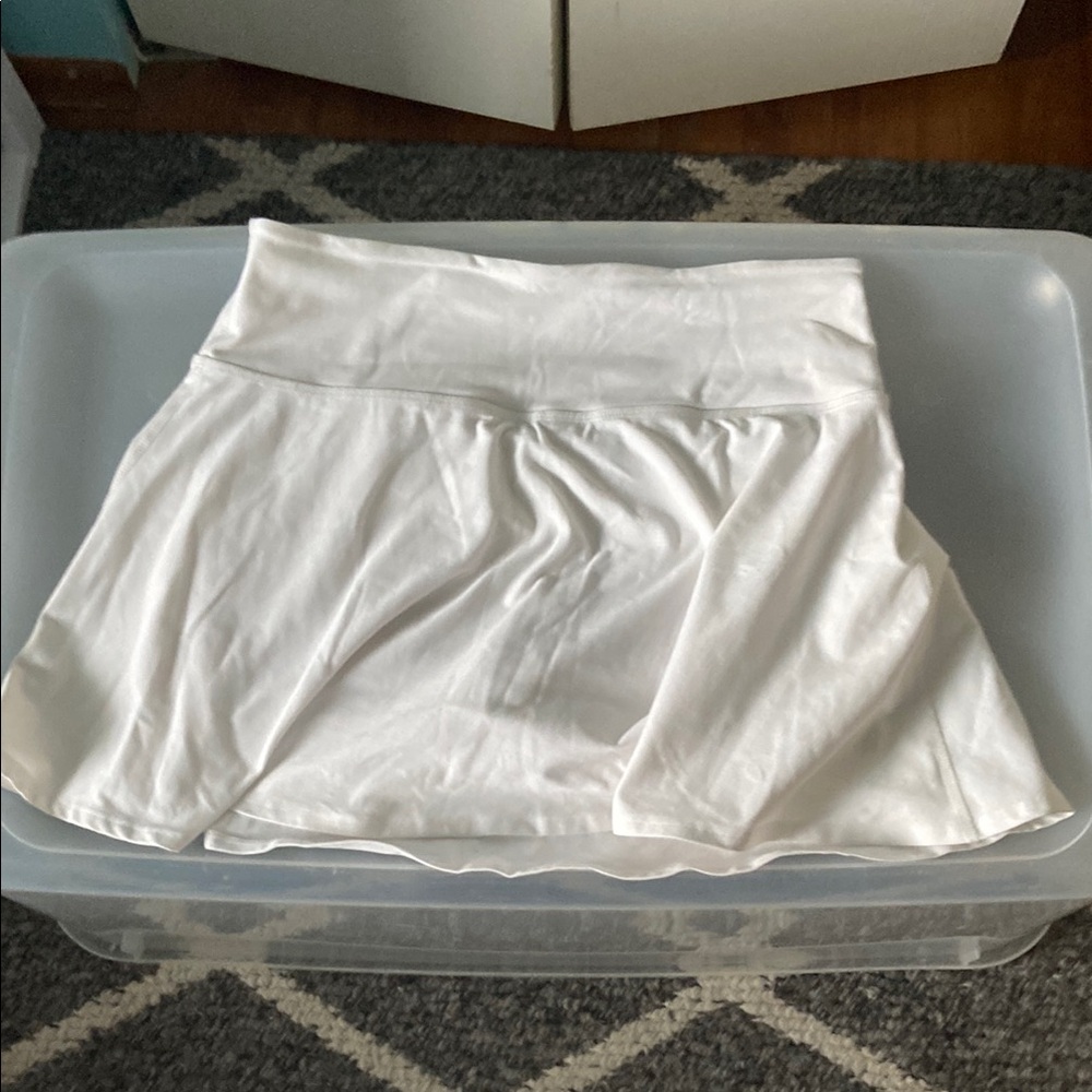Beyond Yoga White Skater Mini Skirt